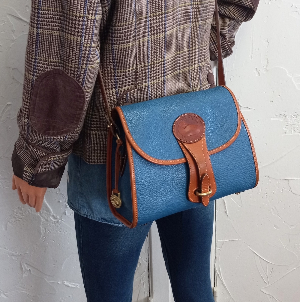 Dooney & Bourke, 1993 AWL Essex Collection Crossbody Bag In French Blue RARE!!!